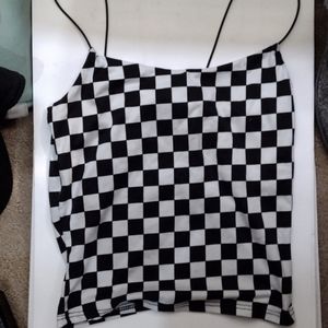Checkered crop tank